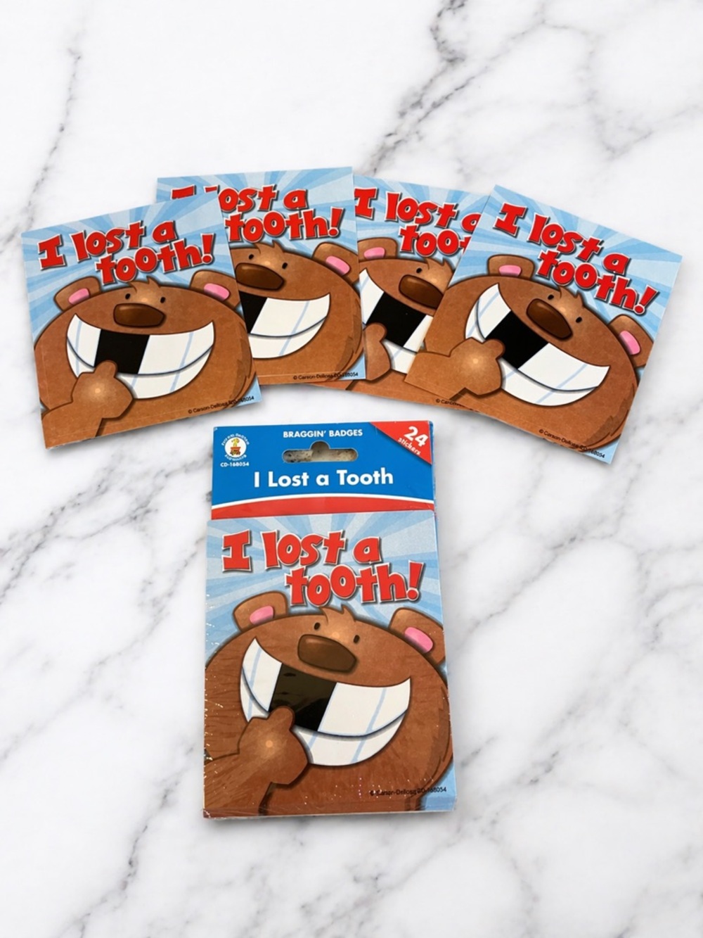 Carson Dellosa I Lost a Tooth Braggin’ Stickers 24 Reward Stickers Tooth Fairy